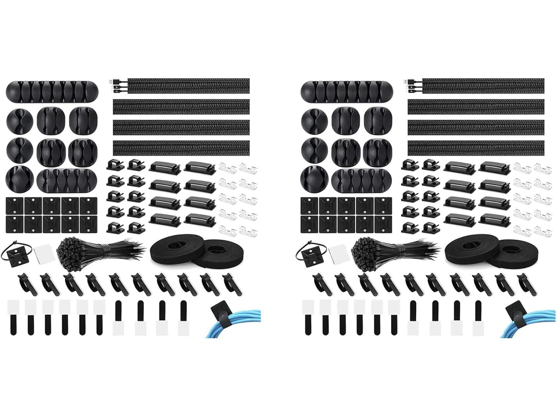 Kit Organizador De Gestión De Cables De 346 Piezas Con Clips Para Cables.