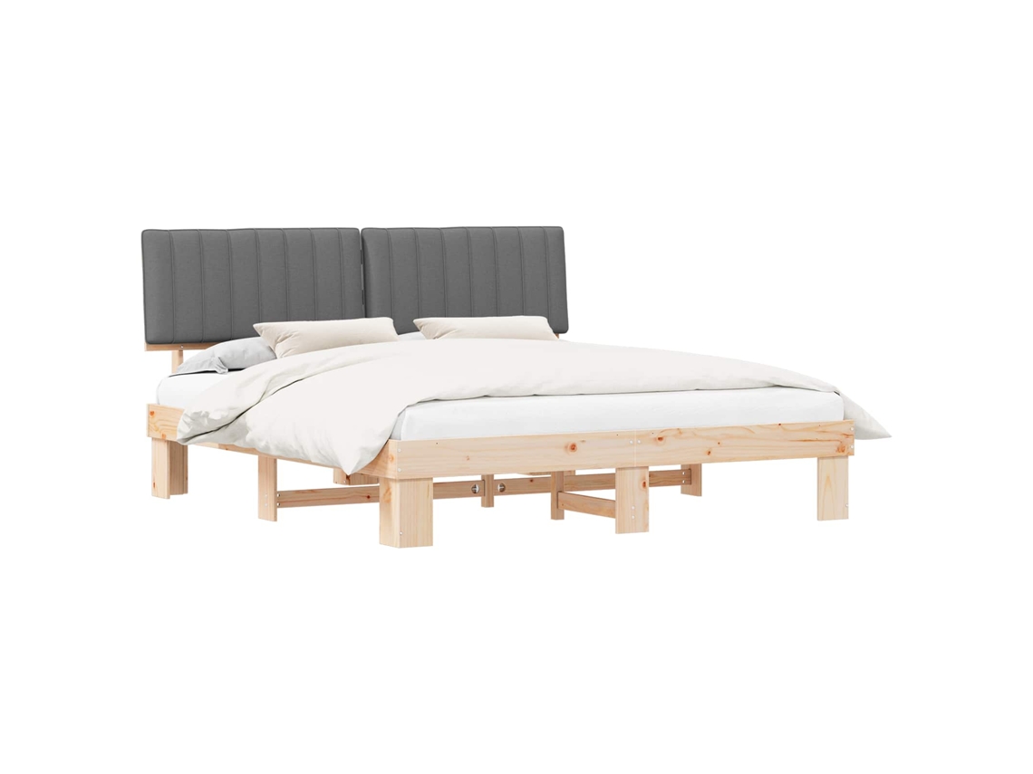 Maison Exclusive - Estructura De Cama Con Cabecera Tapizada Gris Claro