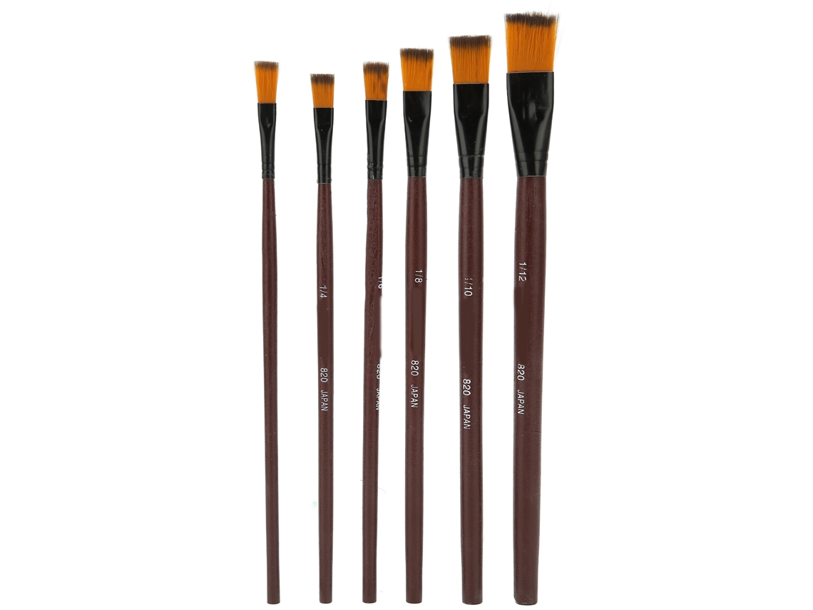 Set De 6 Brochas Profesionales Para Pintura Con Aceite Y Maquillaje