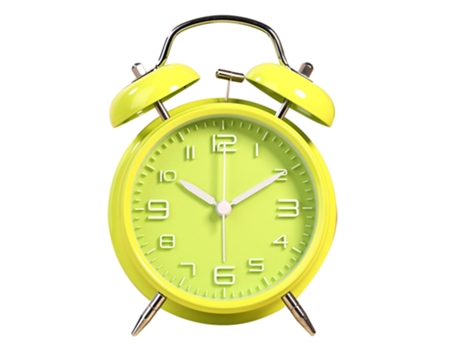 Reloj despertador digital estéreo de 4 pulgadas, reloj silencioso clásico creativo con campana doble para estudiantes