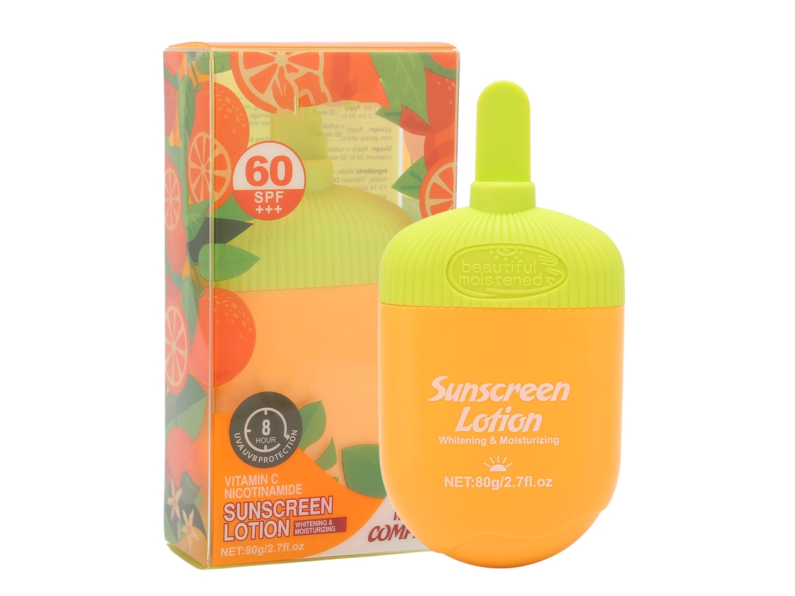 Protector Solar Facial FPS60+ Loción 80g, Impermeable, Aclarante, Hidratante y Refrescante para Exterior