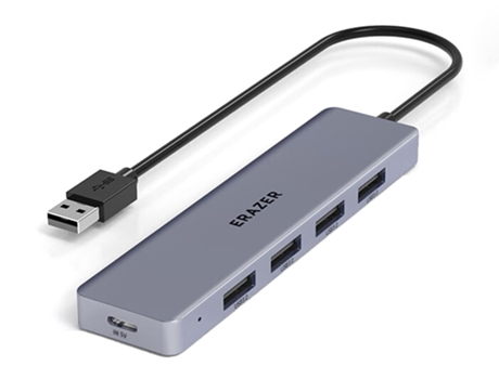 Adaptador ERAZER Ha05-1 5In1 Tipo-C a 4Usb3.0 Tipo-C 0.6M para Huawei Mate40/P50 S20