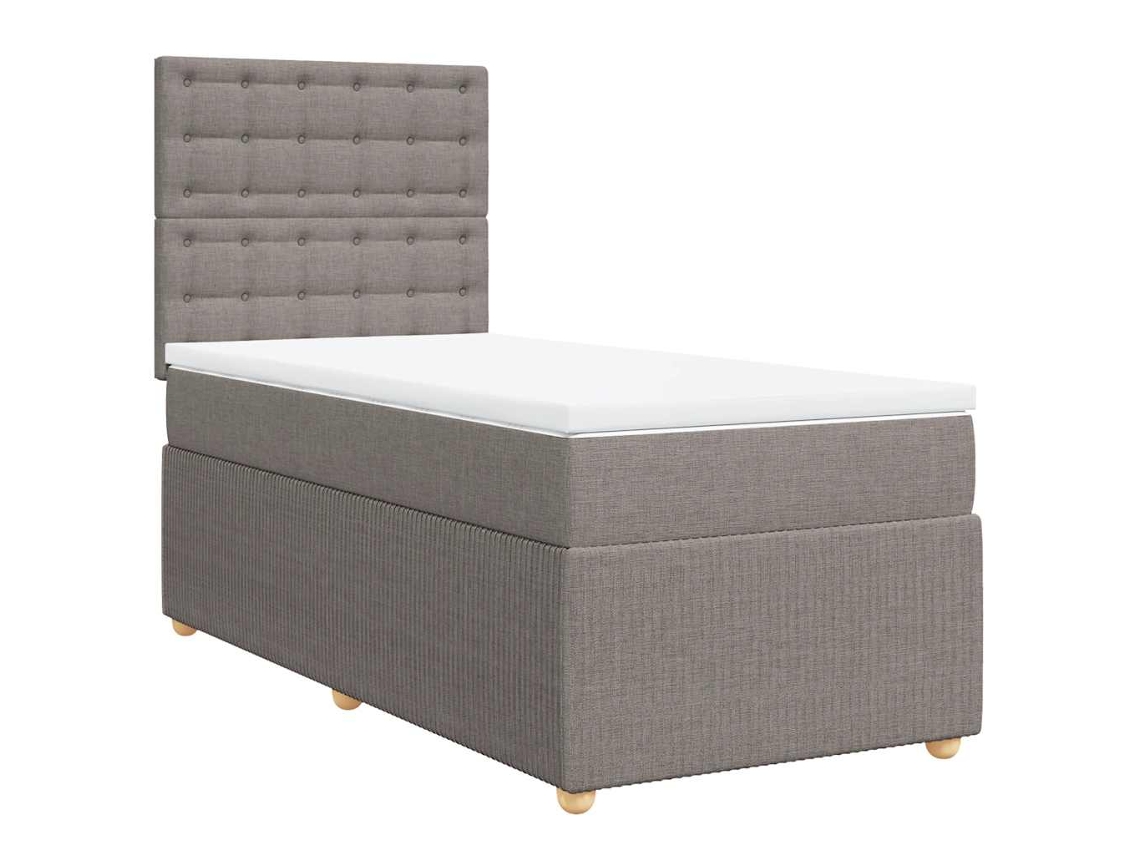 Maison Exclusive - Cama Box Spring Con Colchón Tela Gris Taupe 90x200 Cm