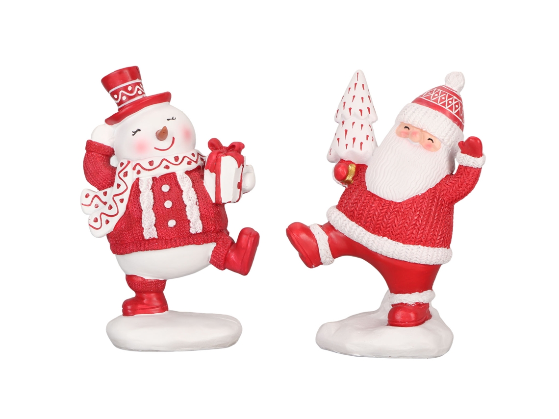 Figura colorida de Papá Noel y muñeco de nieve navideños de Worten