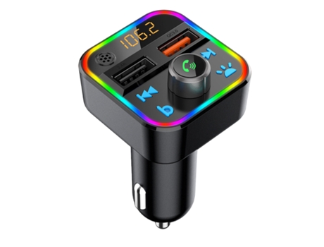 Transmisor FM inalámbrico Bluetooth Reproductor de MP3 para coche Multifuncional CZ-MP3-26 Negro PETHUEL