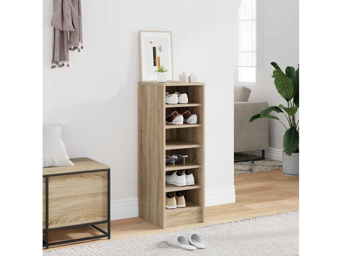 Mueble Zapatero | Armario Zapatero Madera Contrachapada Roble Sonoma 31,5x35x90 Cm