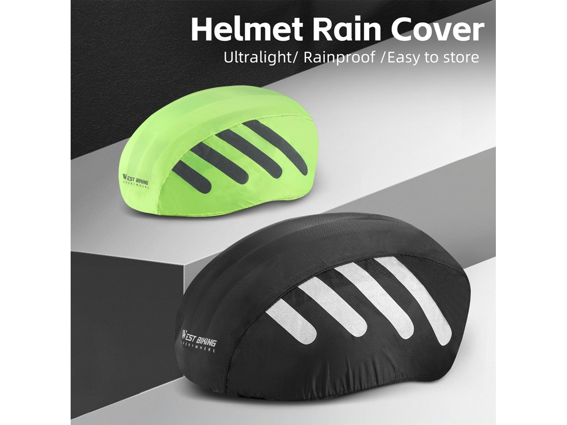 Funda Impermeable Para Casco De Bicicleta, Reflectante, Con Cordón Ajustable, Resistente Al Agua Y Al Polvo, Para Casco De Carretera.