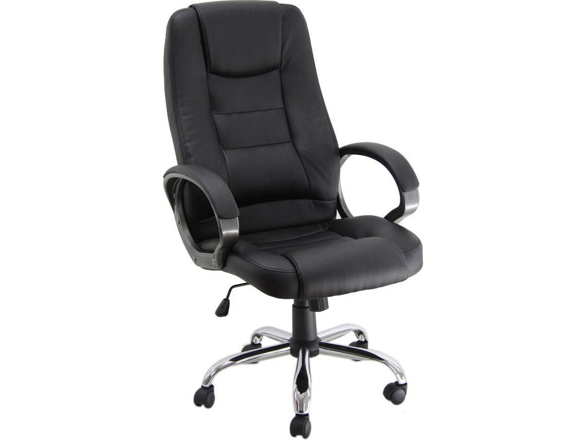 Silla de Escritorio Ejecutiva UNIST CH1 Negro (Brazos Fijos - Símil Piel)
