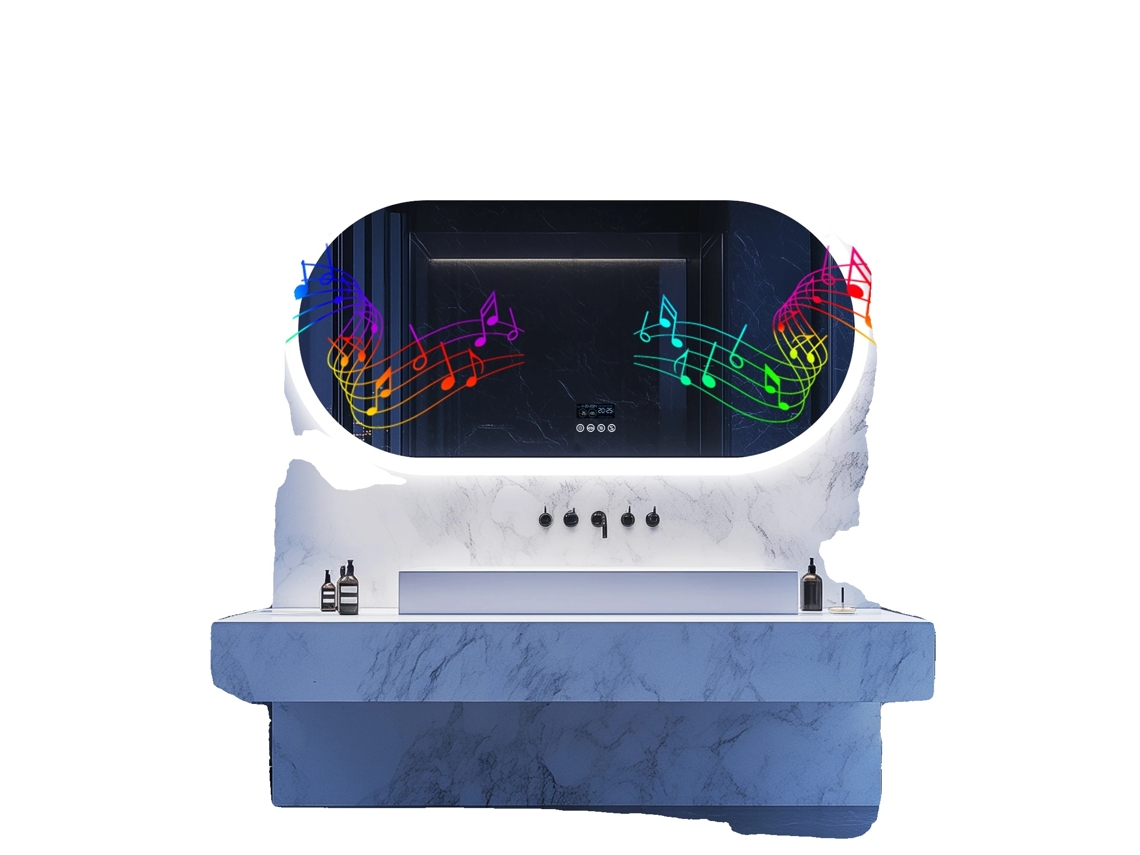 Espejo de baño, antivaho, altavoz Bluetooth, 120x60cm OEM