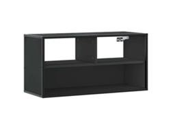 Maison Exclusive - Mueble De Tv Metal Y Madera De Ingeniería Negro 80x31x39,5 Cm