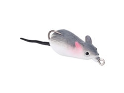 Señuelo De Pescado En Forma De Ratón Blando Con Doble Anzuelo Accesorio De Pesca (gris)