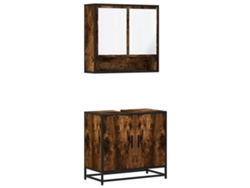 Maison Exclusive - Set De Muebles Baño 2 Pzas Madera Contrachapada Roble Ahumado