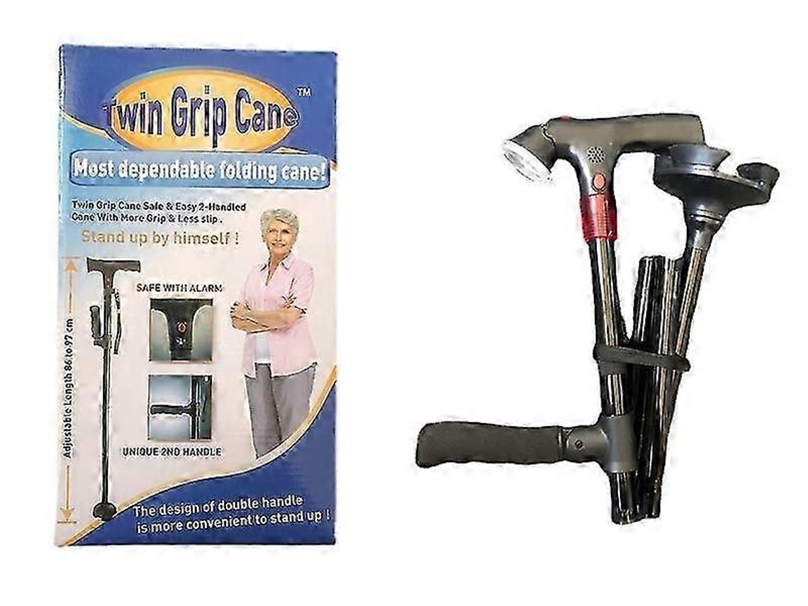 Bastón plegable con luz LED y alarma, telescópico y plegable - Trusty Sticks Elder Crutches