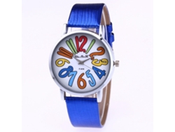 Reloj Unisex Informal De Moda Con Correa De Cuero Y Movimiento De Cuarzo Azul.