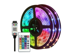 Fita Led de Atmosfera com Controle Estático Eletricamente 5V Usb Bluetooth Controle Remoto de 24 Teclas 10 Metros 12 Leds Por Metro GERTIZ