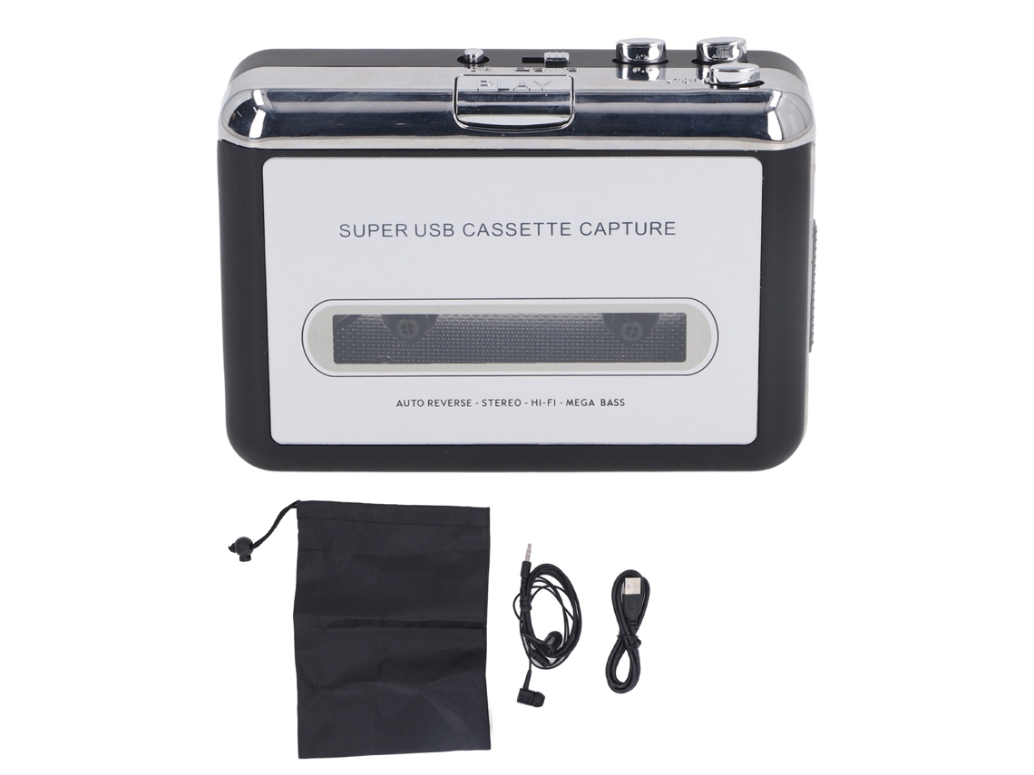 Convertidor Portátil De Casete Usb A Mp3 Con Auriculares Y Reproductor
