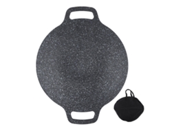 Sartén Redonda Coreana Para Parrilla, Aluminio Antiadherente, Piedra Medicinal, 30 Cm