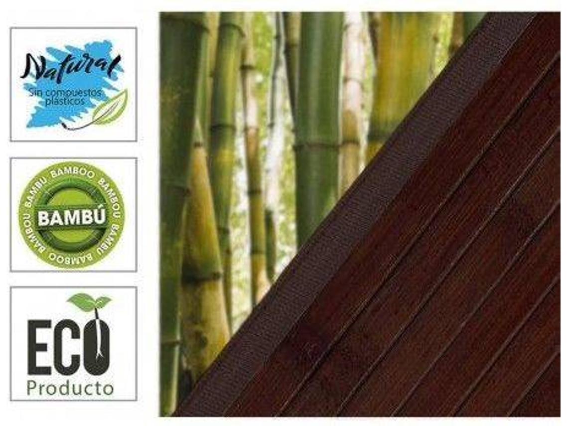 Alfombra De Bambú HOGAR Y MÁS Bambú Marrón Chocolate ( 250cm)