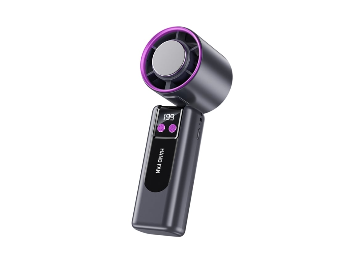 Ventilador Portátil Con Sistema De Refrigeración De Estado Sólido, 199 Velocidades, Pantalla Digital, Plegable Y Recargable Por Usb, Fácil D