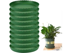 Platillos Para Macetas, 10 Unidades, Plástico Verde, Para Interior/exterior, Ø 25,5 Cm