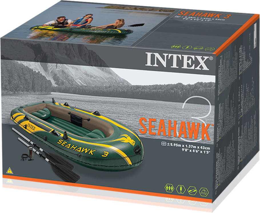 Barca Hinchable con Remos INTEX Seahawk 3 (295 x 137 x 43 cm)