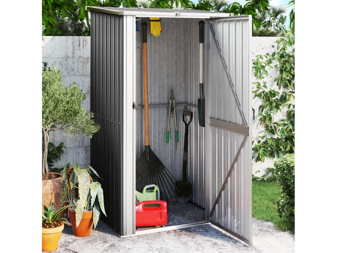 Caseta de jardín de acero galvanizado antracita de 118,5 x 97 x 209,5 cm LOVELY HOME