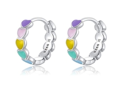 2026-aretes De Plata 925 Para Niñas Aros Pequeños Hipoalergénicos Color Arcoíris Regalo Cumpleaños Moda