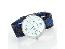 Reloj De Pulsera Étnico De Cuarzo Con Correa Tejida, Unisex, Estilo Moderno (azul Grisáceo)