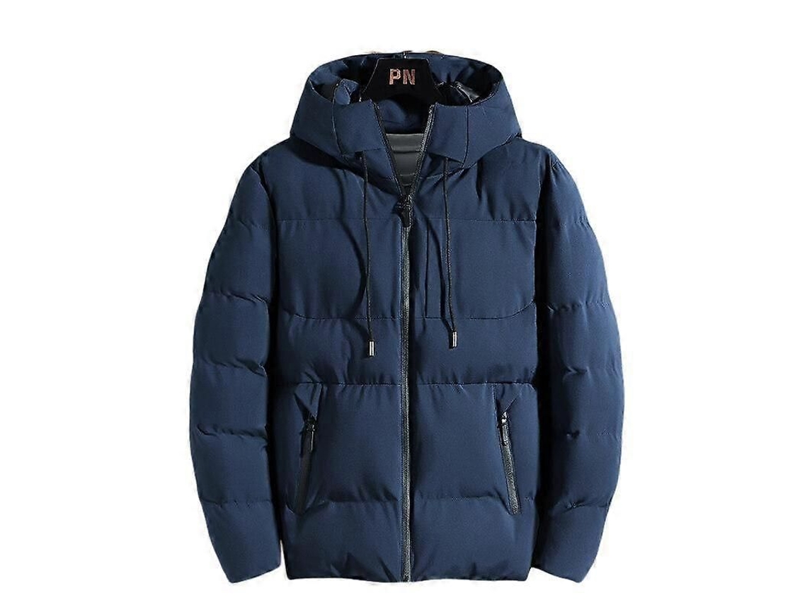 Chaqueta De Invierno Casual Para Hombre Con Capucha Relleno De Algodón Estilo Coreano Abrigo Grueso Poliéster Cremallera Talla M-4xl Gris Negro Azul