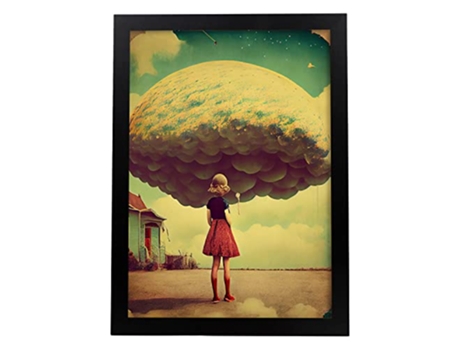 NACNIC Poster Nube En Estilo Surrealismo Cinematográfico Ilustraciones Y Grabados De Historieta Abstracta Y Artística A4 Marcos Negros