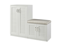 Mueble zapatero Løten 9 compartimentos para 18 pares MDF 97 x 120 x 36 cm - Blanco [EN.CASA]