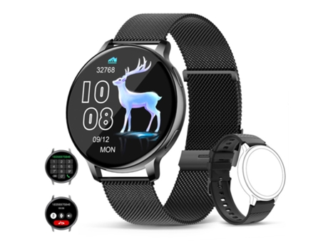 SHAH ARPAN Smart Watch S53 Monitor de salud de llamadas Bluetooth, correa doble negra