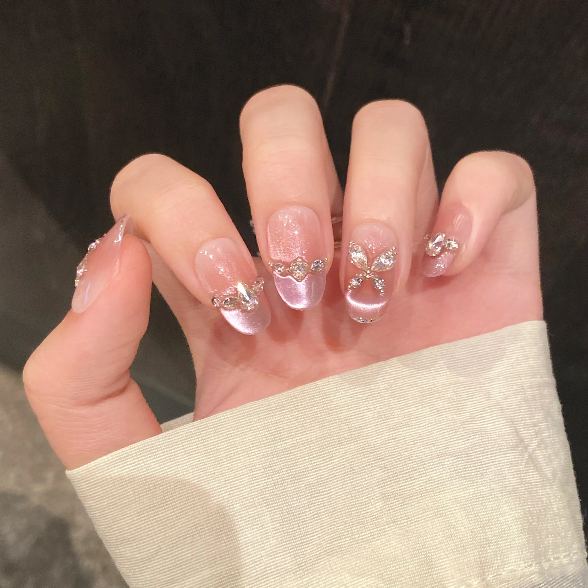 (1138-l) 10 Pegatinas De Uñas Artificiales Hechas A Mano, Uñas Artificiales De Tipo Presión