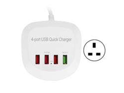 Cargador Usb (portátil De 4 Puertos) Voltaje Ca100-240v Cargador Usb De 4 Puertos Portátil Qc3.0 2.4a5v