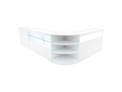 Conjunto de encimera comercial Europa | Blanco | LM60 B1500 C1500 TB60 | MDF y vidrio templado | Estantes y Monstershop