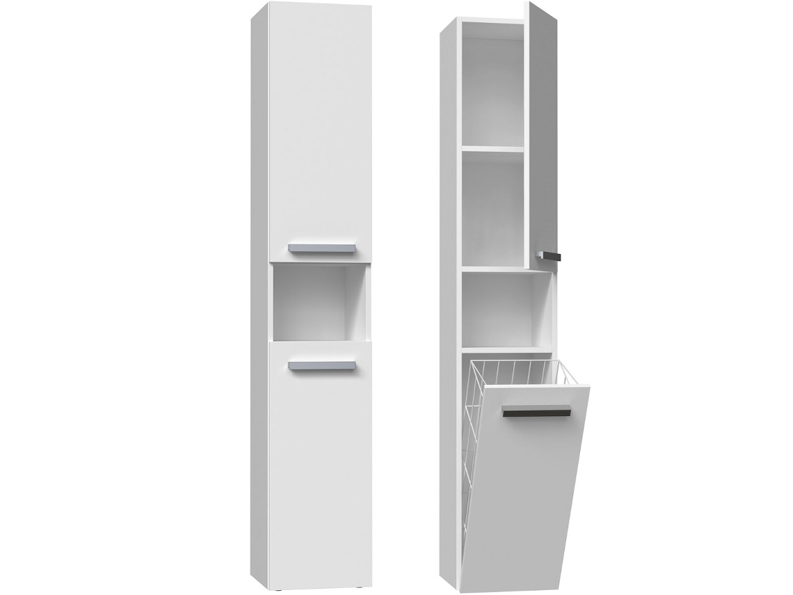 Mueble Auxiliar TOP E SHOP NEL III BIEL Baño y ducha Blanco Plateado Laminado ABS Plástico Aglomerado