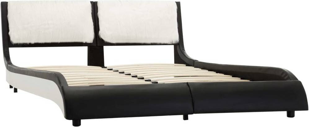 Estructura Cama Cuero negra y blanca 135x190 cm vidaxl dimensiones del 219x145x68