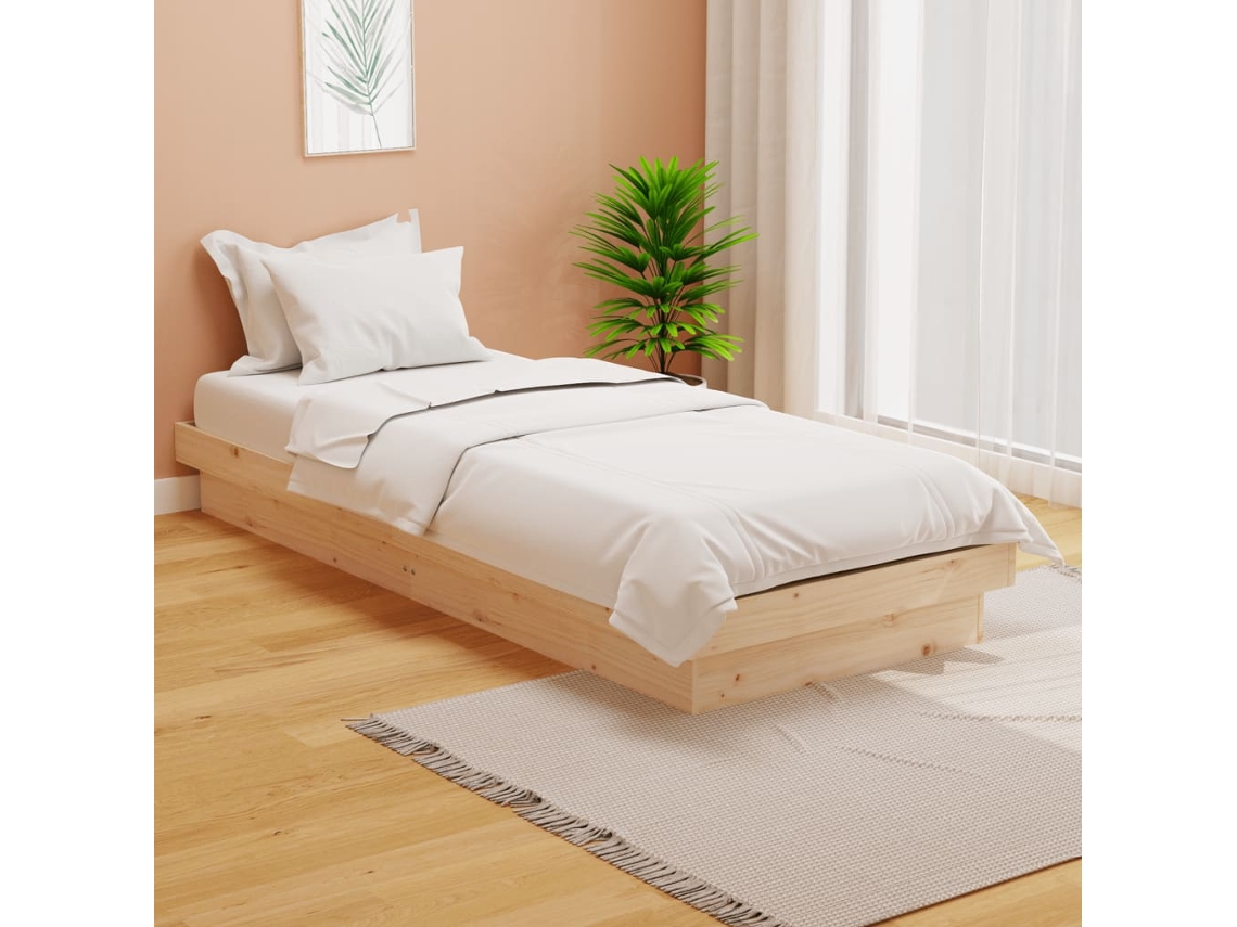 Estructura De Cama Individual Pequeña Sin Colchón Madera Maciza