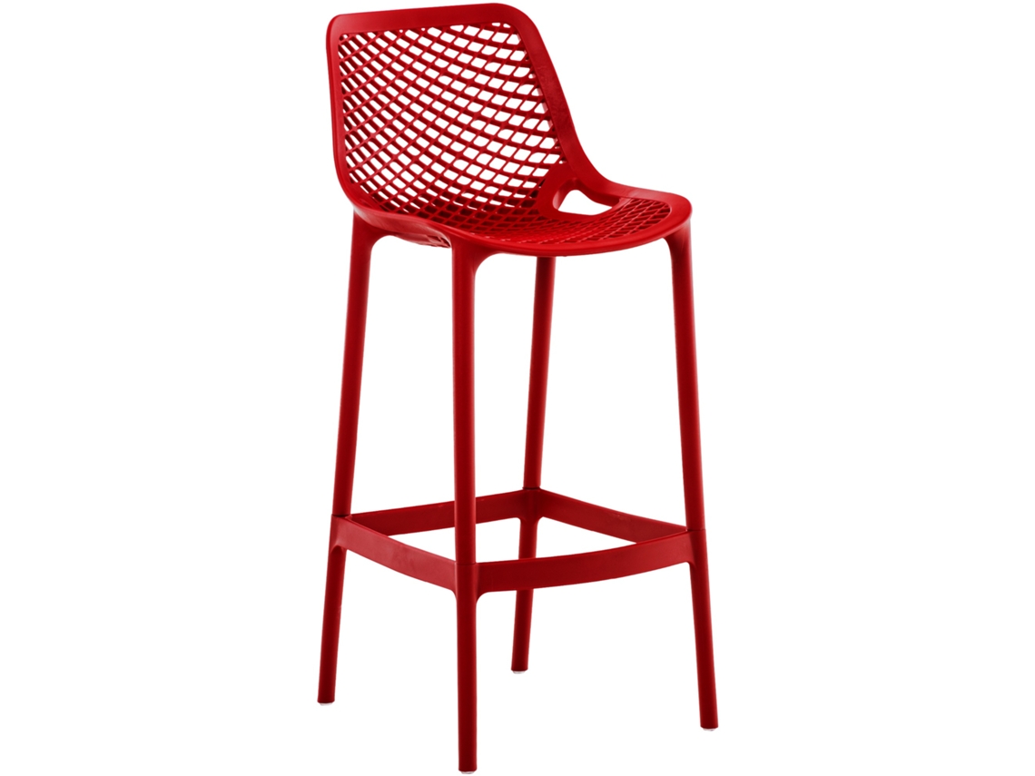Taburete de bar exterior Air rojo CLP
