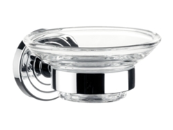 Jabonera Emco Polo, cristal transparente, D106 mm, 073000100