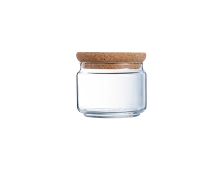 LUMINARC Pure Jar - Bote Hermético Redondo de 0.5L en Vidrio con Tapa de Corcho
