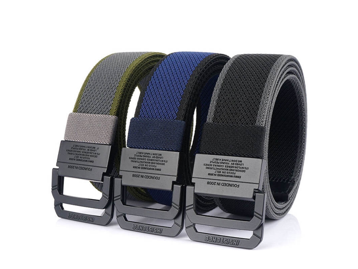 Cinturón Táctico Negro enniu Leisure Belt De Secado Rápido Con Hebilla De Aleación Elástica Multifuncional De Liberación Rápida Para Pesca Y Caza