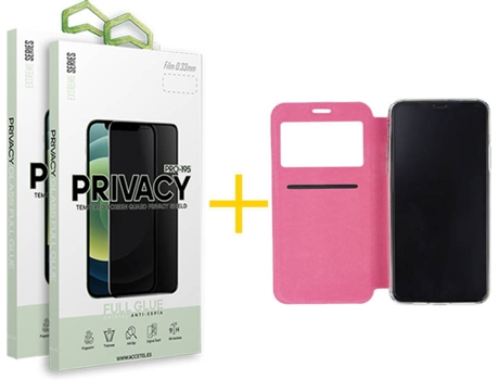 Kit Funda + Protector de Pantalla Apple iPhone 11 SKYHE Flip Cover 0494 Rosa