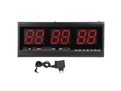 MEOIRUERY Reloj de Pared Digital LED Moderno Grande con Fecha y Temperatura 24 o 12 Horas para Oficina Enchufe UE 110V-240V