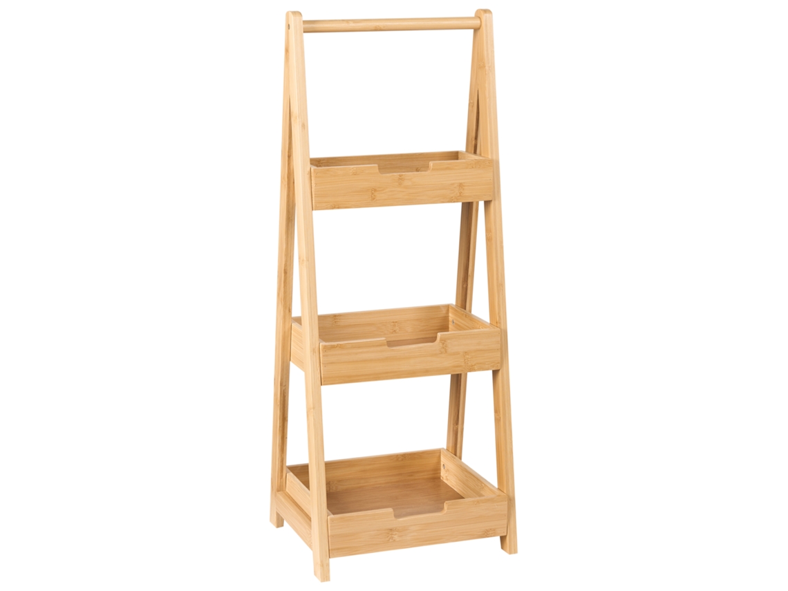 Prateleira De Casa De Banho Beliani Alerce De Bambu Castanho 30x25x78
