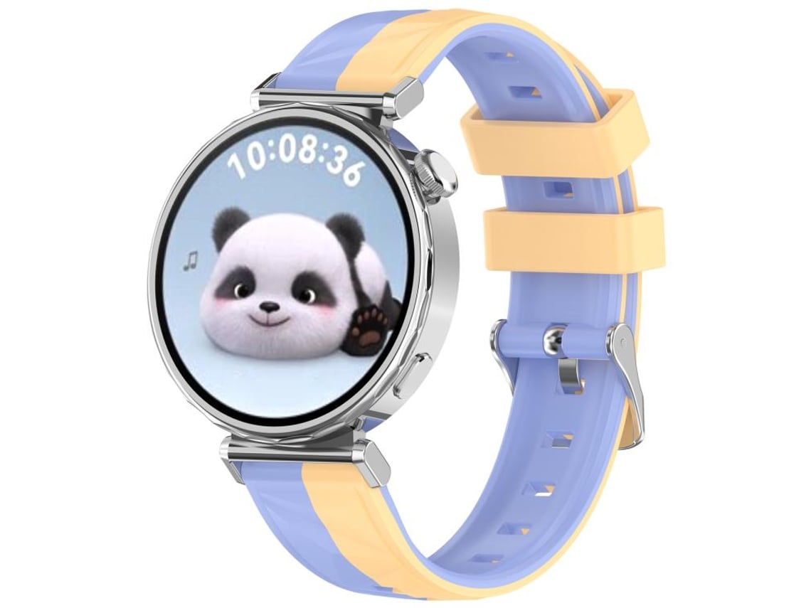 Bracelete Para Huawei Watch Gt 6 / 5 / 4 (41mm) - Silicone Bicolor - Textura De Cristal De Gelo Roxo E Amarelo