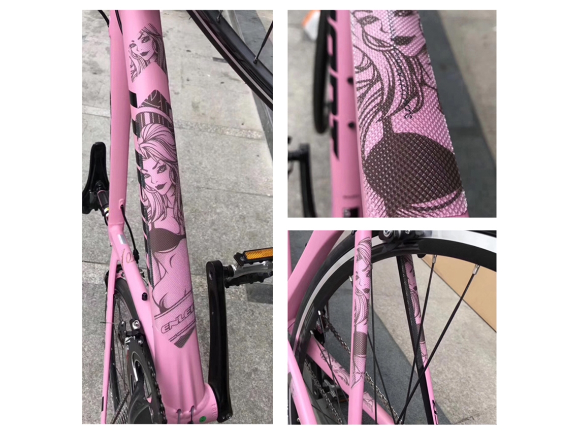 Protector De Cuadro De Bicicleta Resistente A Los Arañazos Con Adhesivo Extraíble Para Bicicletas De Montaña Y De Carretera.