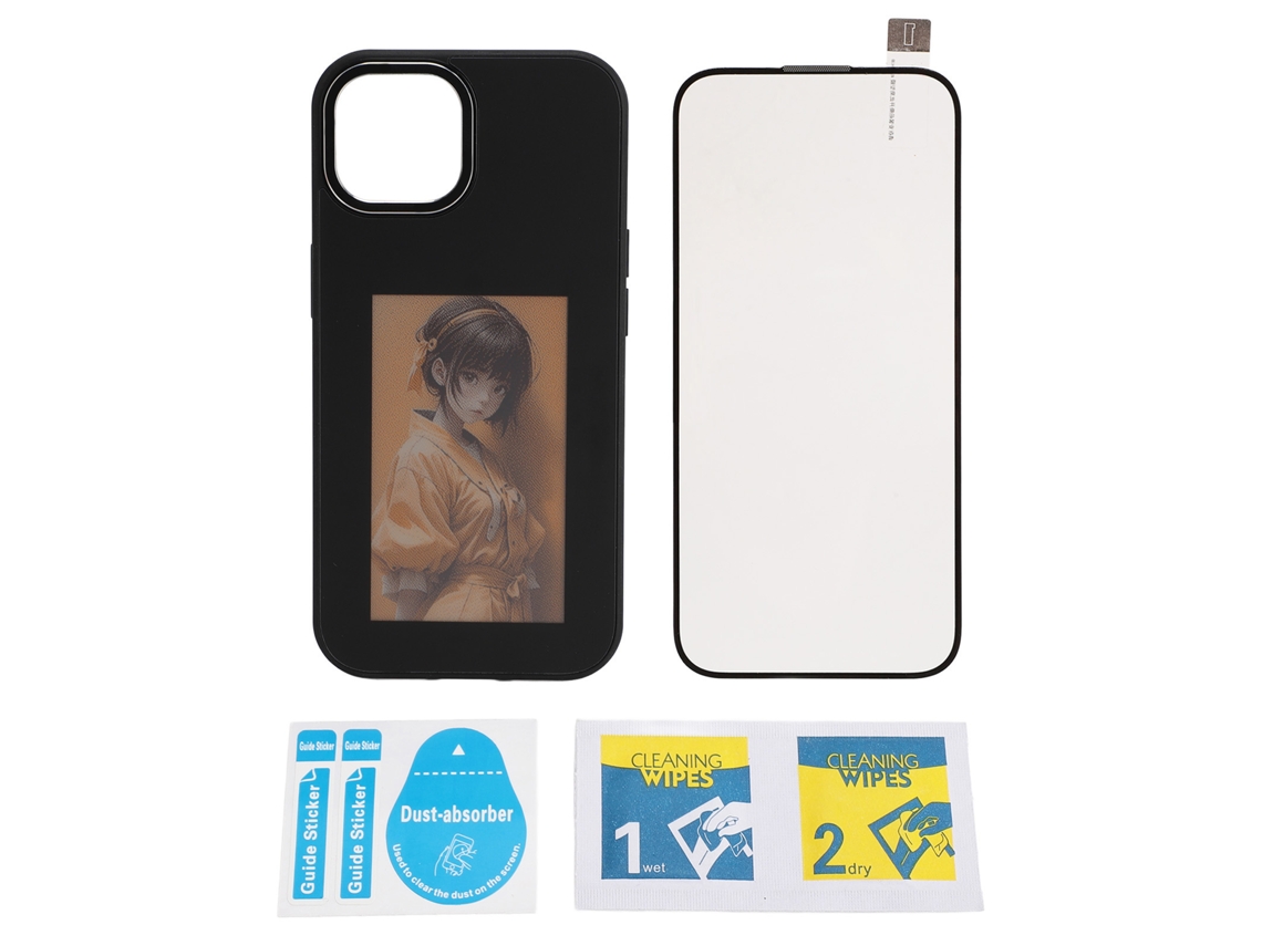 Capa De Telefone Com Tela De Tinta Inteligente Nfc Anti-risco Compatível Com Ios 15