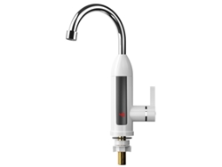 Calentador de agua eléctrico instantáneo de 3000 W con mezcla de agua caliente y fría, color blanco