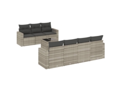 Maison Exclusive - Set De Sofás De Jardín 8 Pzas Y Cojines Ratán Sintético Gris